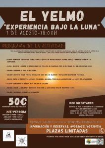 EXPERIENCIA BAJO LA LUNA EN «EL YELMO» EL 1 DE AGOSTO